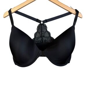 Wacoal Black Front Closure Lace‎ Detail Racerback Bra Size 38DDD